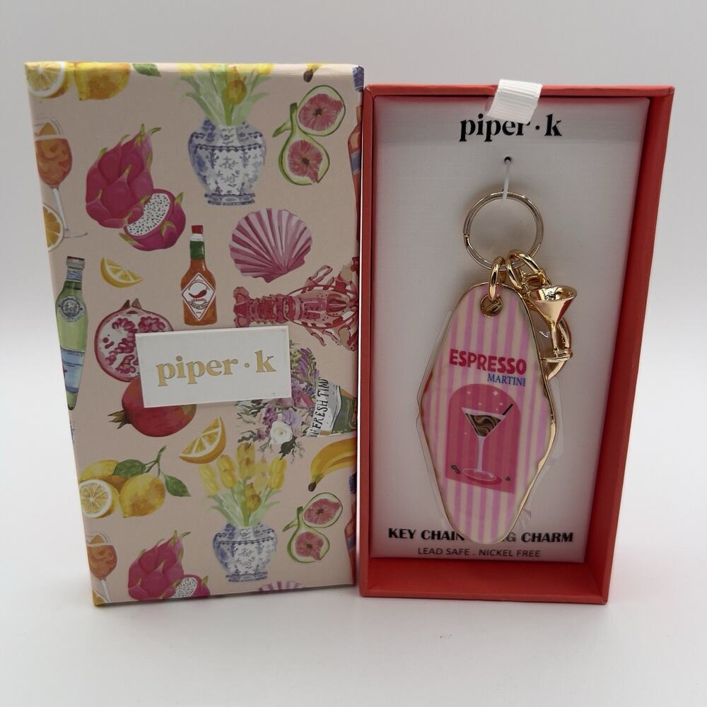 Piper K Espresso Martini‎ Keychain Bag Charm Summer Gift Cocktail Fun